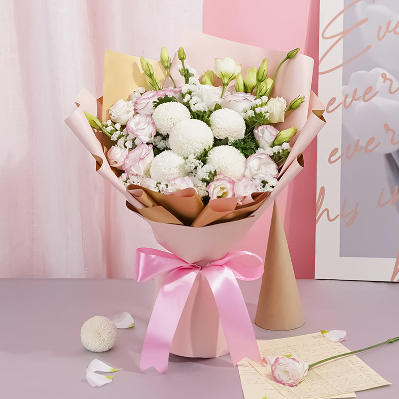 Birthday Flowers Bouquet - Balloons & Gift Shop - GlobosWorld